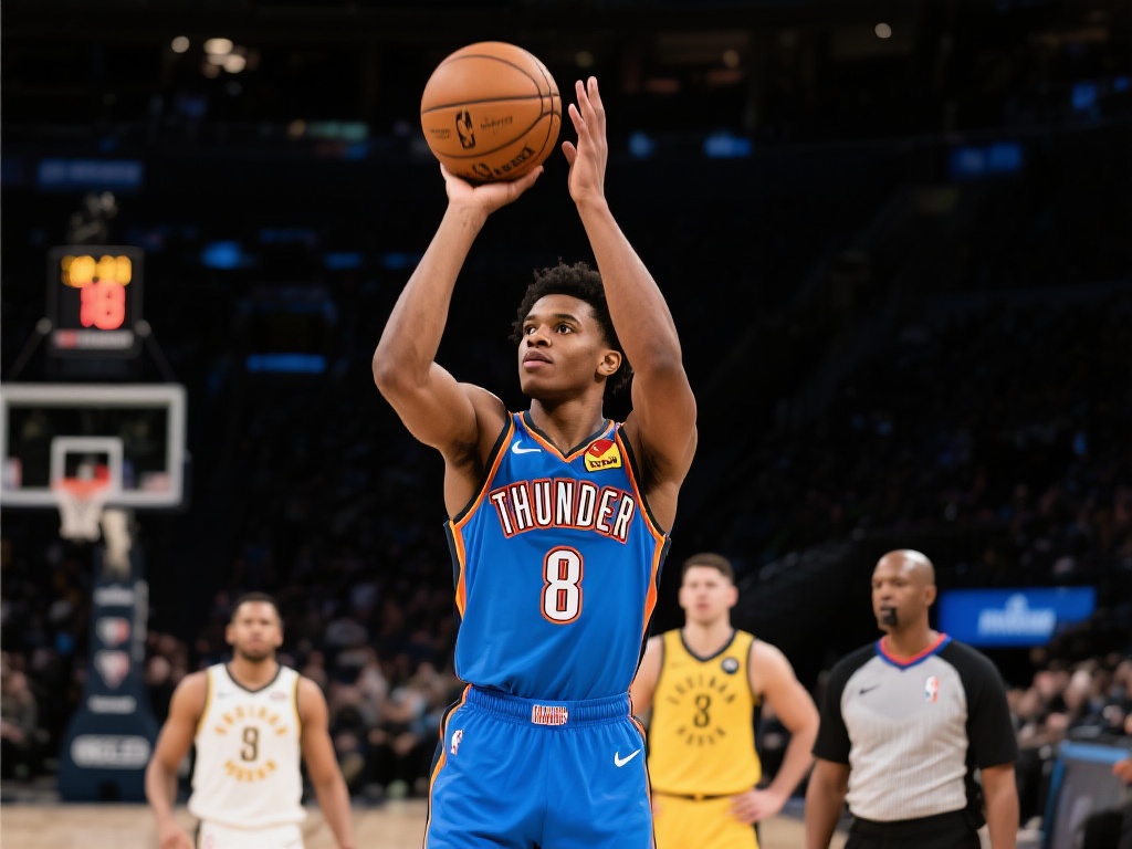 在比赛的第二节末端，雷霆一度落后步行者8