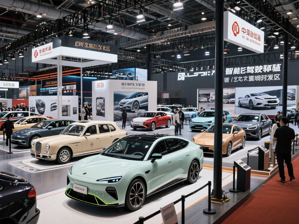 展会分为多个主题区域，包括智能驾驶体验区